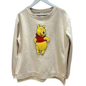 DISNEY Cream Winnie the Pooh Graphic Sweatshirt Cozy Pullover Relaxed Fit XXL